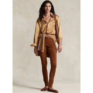 Polo Ralph Lauren Lambskin Suede Leggings Pants - Size XS
